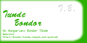 tunde bondor business card